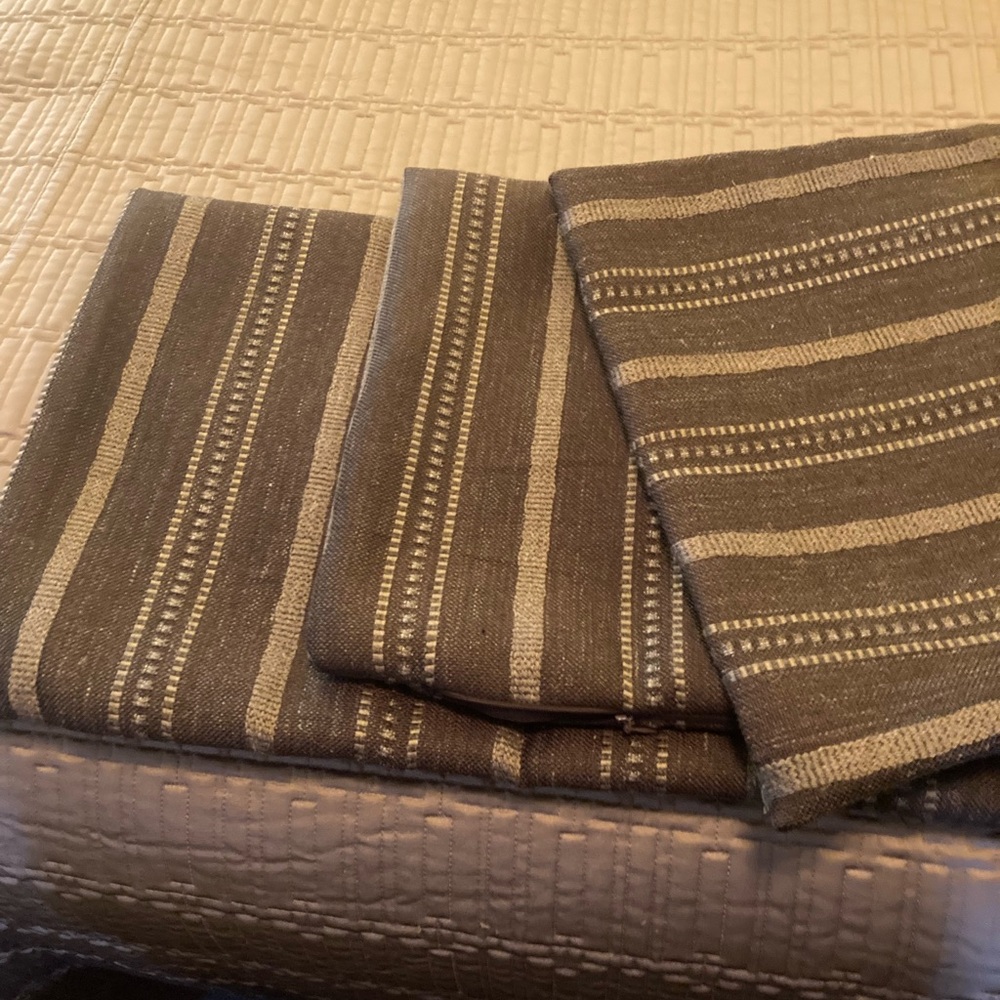 Boho Striped Pillow Covers. (2)Lumbar, (1) square